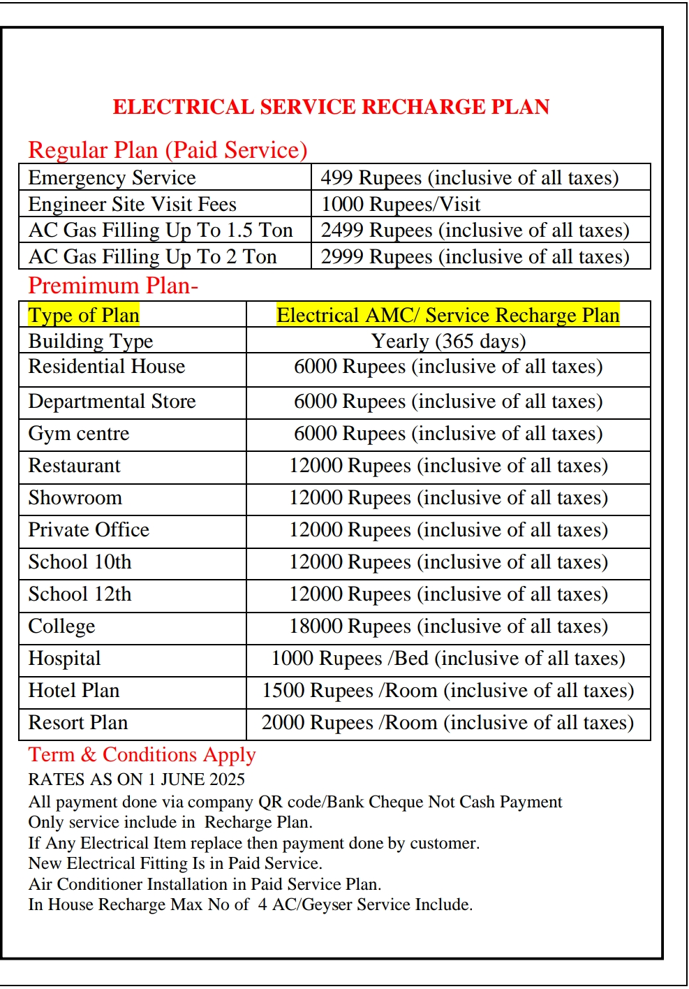 AMC Recharge Plan